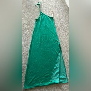Vintage 80s velour dress w/ slit